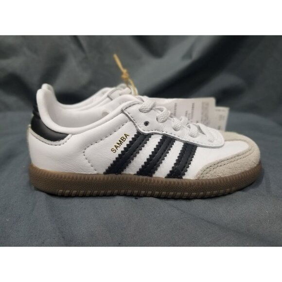 Adidas Samba OG EL I Sneakers White Black Size 9 Toddler NEW NO BOX! - Picture 2 of 10